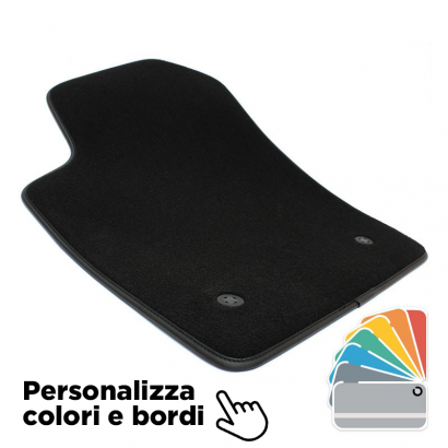 Tappetini Auto In Velluto Per Mitsubishi Outlander III (2014-2021, PHEV) - Ricamati E Traforati - Blu/Bianco/Rosso - Motos