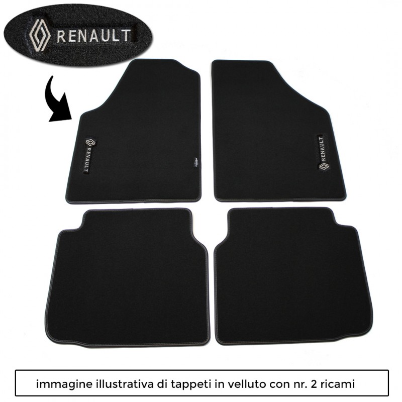 Logo Renault con 2 ricami diretti su tappeti anteriori