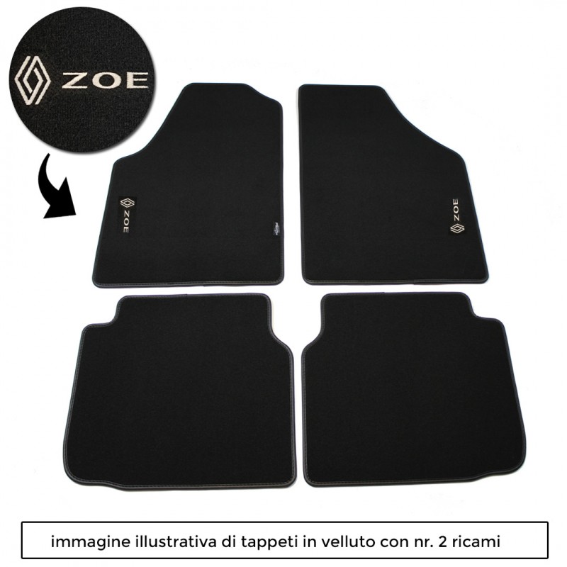 Logo ZOE con 2 ricami diretti su tappeti anteriori