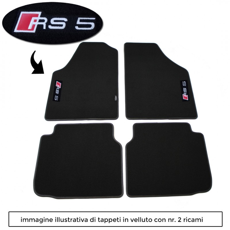 Logo RS5 con 2 ricami diretti su tappeti anteriori