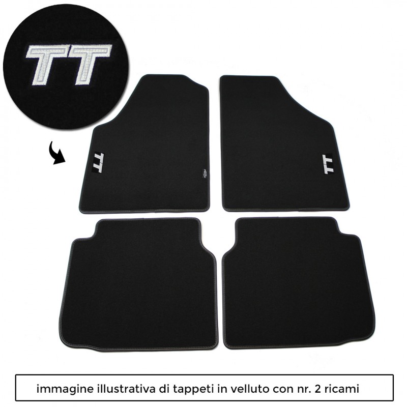 Logo TT con 2 ricami diretti su tappeti anteriori
