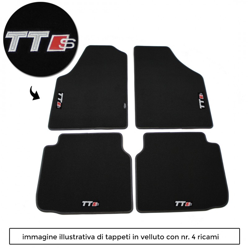 Logo TTS con 4 ricami diretti su tappeti anteriori e posteriori
