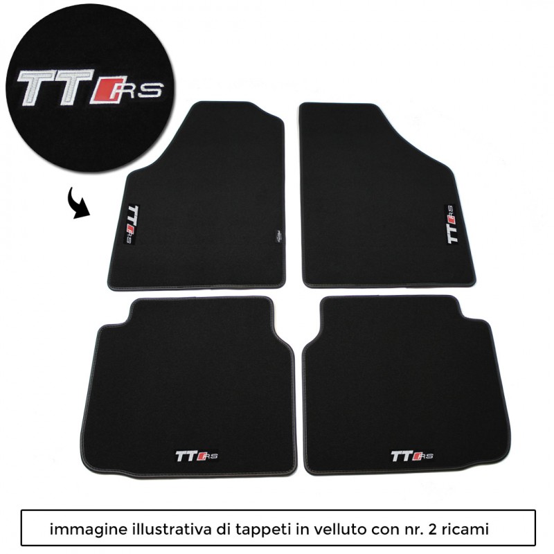 Logo TTRS con 4 ricami diretti su tappeti anteriori e posteriori