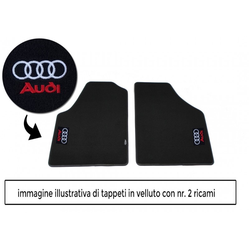 Logo Audi per 2 posti con 2 ricami diretti su tappeti anteriori