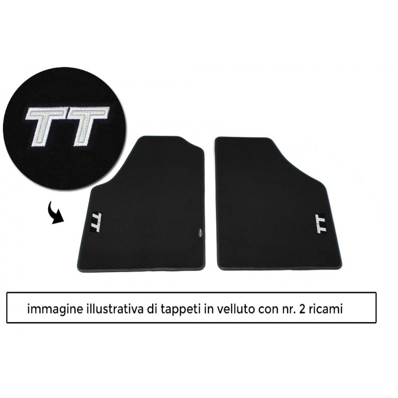 Logo TT 2 posti con 2 ricami diretti su tappeti anteriori
