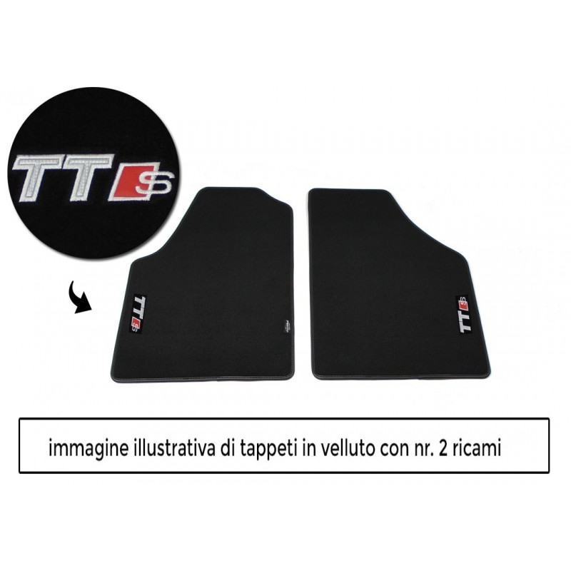 Logo TTS 2 posti con 2 ricami diretti su tappeti anteriori