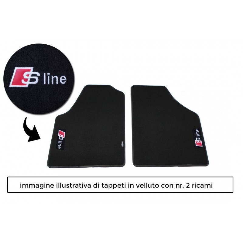 Logo S LINE 2 posti con 2 ricami diretti su tappeti anteriori