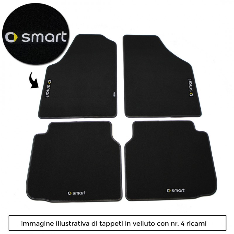 Logo SMART - con 4 ricami diretti su tappeti anteriori e posteriori