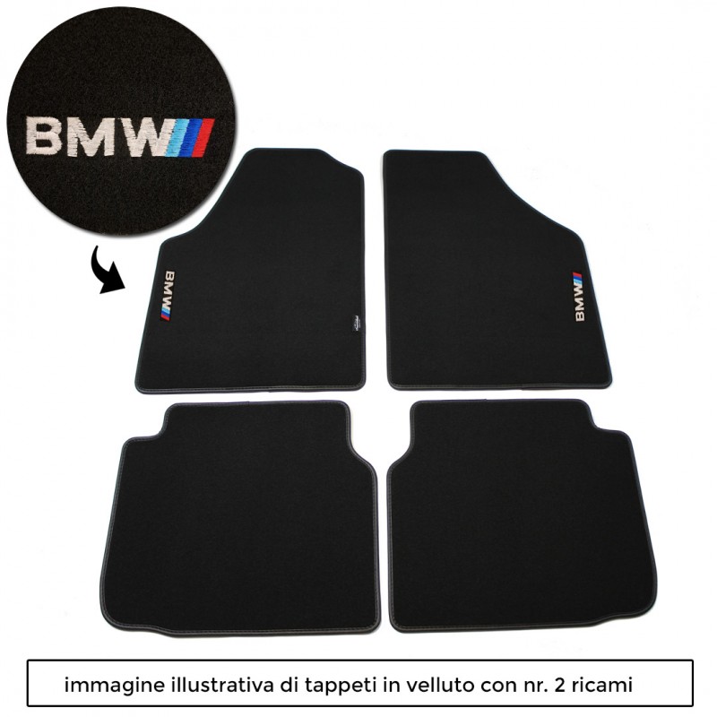 Logo BMWIII con 2 ricami diretti su tappeti anteriori