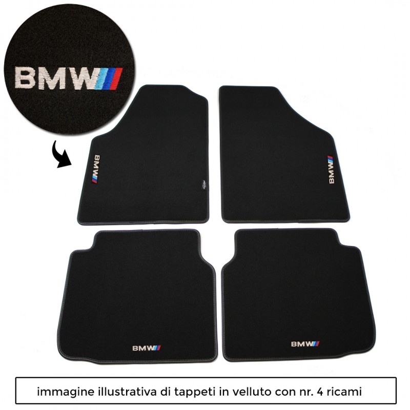 Logo BMWIII con 4 ricami diretti su tappeti anteriori e posteriori