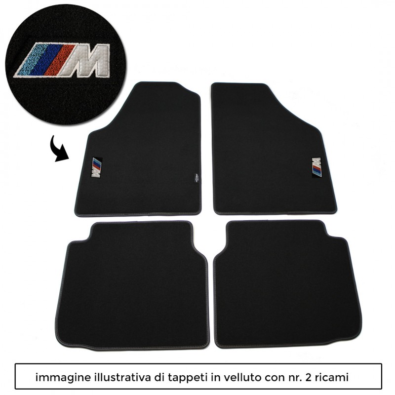 Logo BMW M con 2 ricami diretti su tappeti anteriori