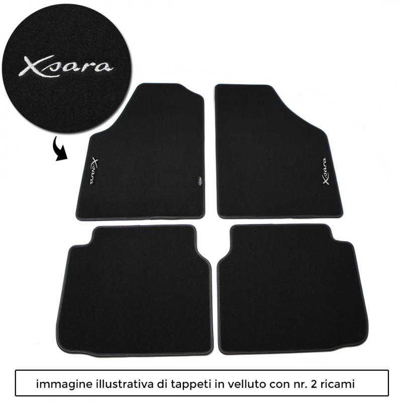 Logo XSARA con 2 ricami diretti su tappeti anteriori