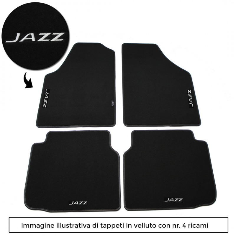 Logo JAZZ con 4 ricami diretti su tappeti anteriori e posteriori