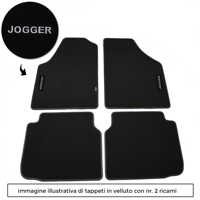 Logo JOGGER con 2 ricami diretti su tappeti anteriori