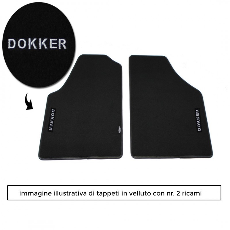 Logo DOKKER VAN con 2 ricami diretti su tappeti anteriori