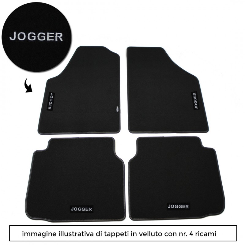 Logo JOGGER con 4 ricami diretti su tappeti anteriori e posteriori