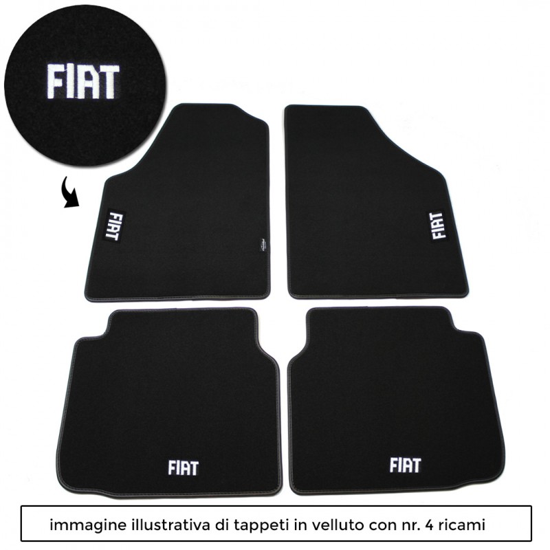 Logo FIAT con 4 ricami diretti su tappeti anteriori e posteriori