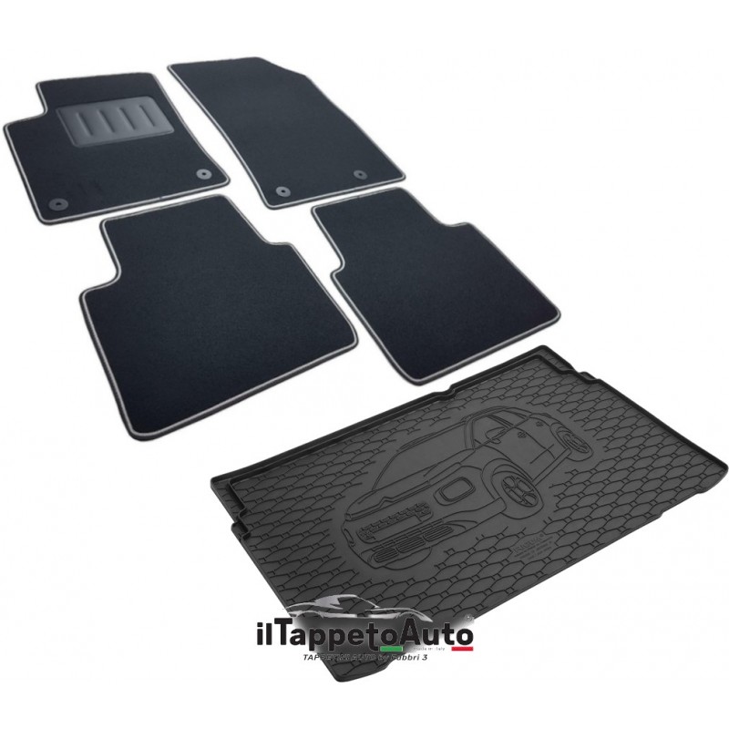 KIT MISTO* tappeti moquette abitacolo + baule gomma per Citroen C3 Aircross  dal 2017