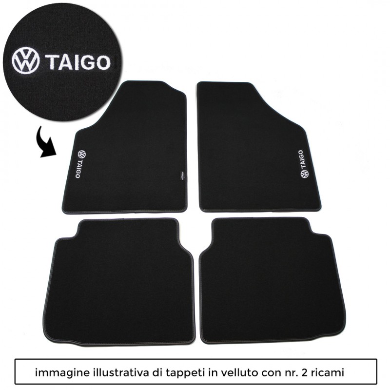 Logo TAIGO con 2 ricami diretti su tappeti anteriori