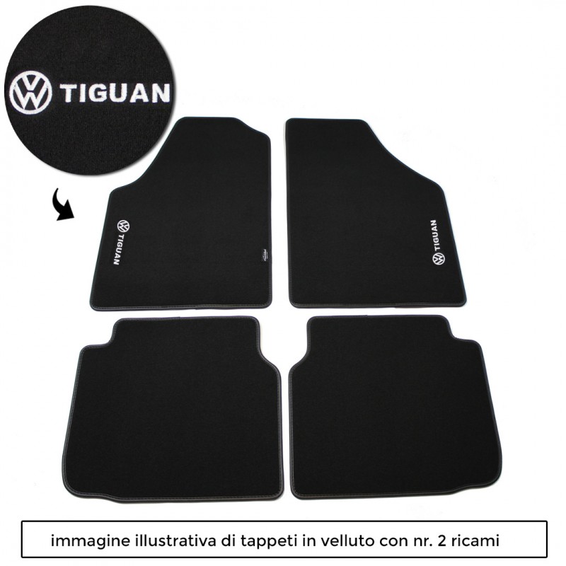 Logo TIGUAN con 2 ricami diretti su tappeti anteriori