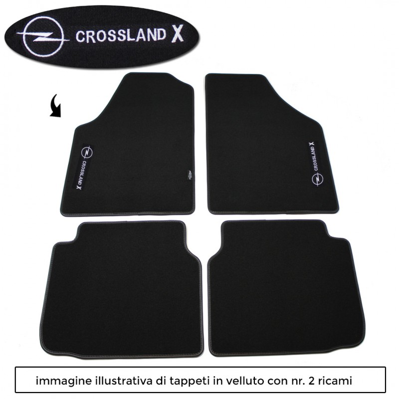 Logo CROSSLAND X con 2 ricami diretti su tappeti anteriori