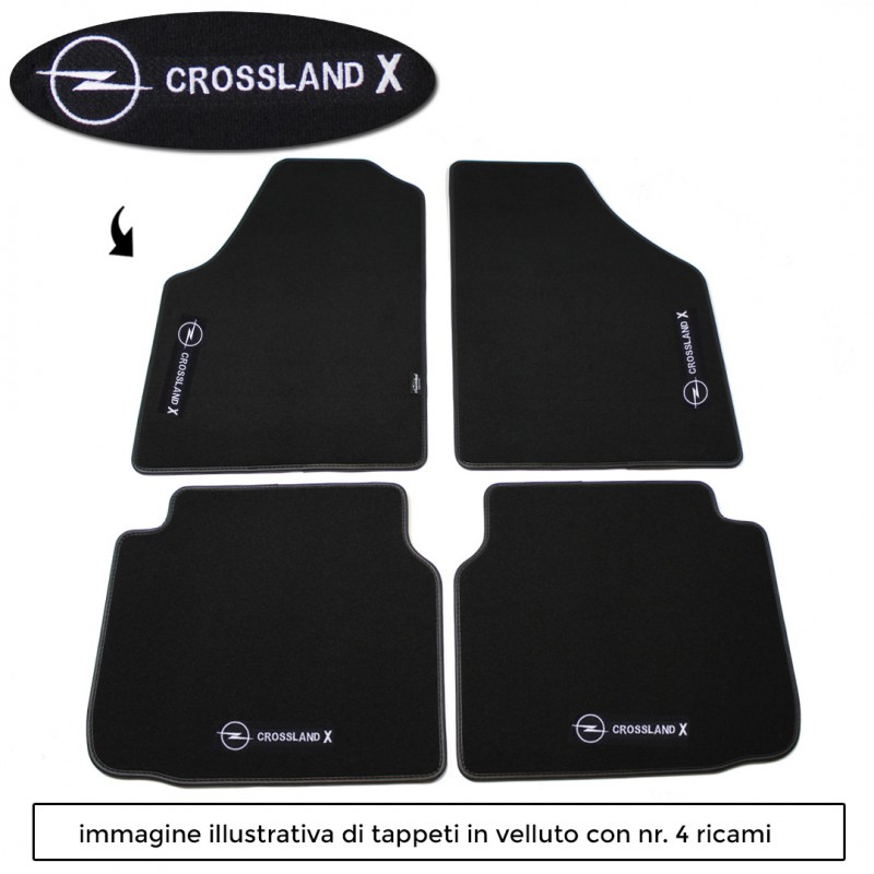Logo CROSSLAND X con 4 ricami diretti su tappeti anteriori e posteriori