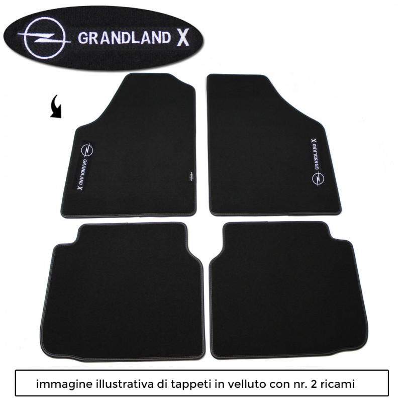 Logo GRANDLAND X con 2 ricami diretti su tappeti anteriori