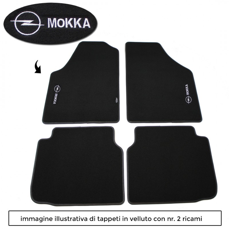 Logo MOKKA con 2 ricami diretti su tappeti anteriori