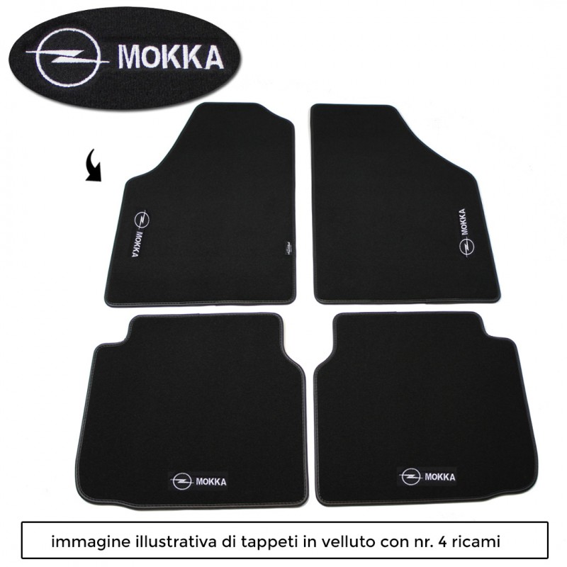 Logo MOKKA con 4 ricami diretti su tappeti anteriori e posteriori