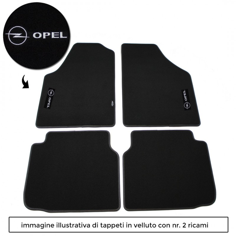 Logo OPEL con 2 ricami diretti su tappeti anteriori