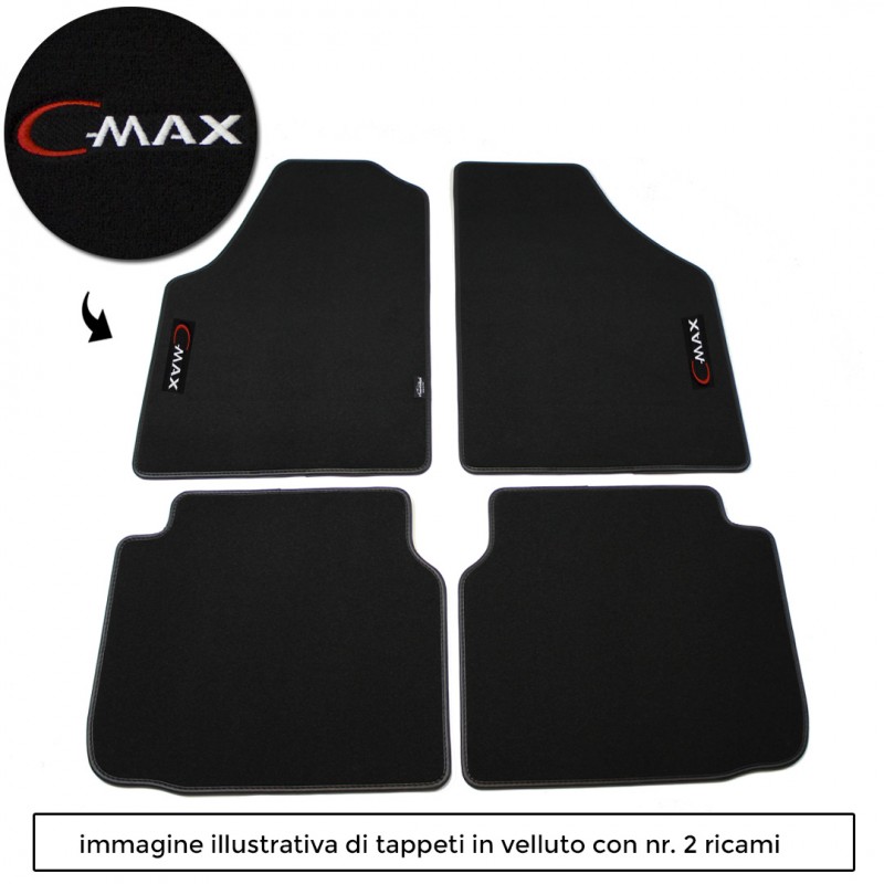 Logo C-MAX con 2 ricami diretti su tappeti anteriori