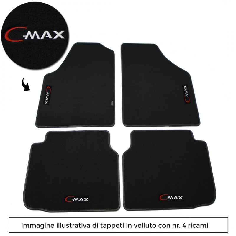 Logo C-MAX con 4 ricami diretti su tappeti anteriori e posteriori