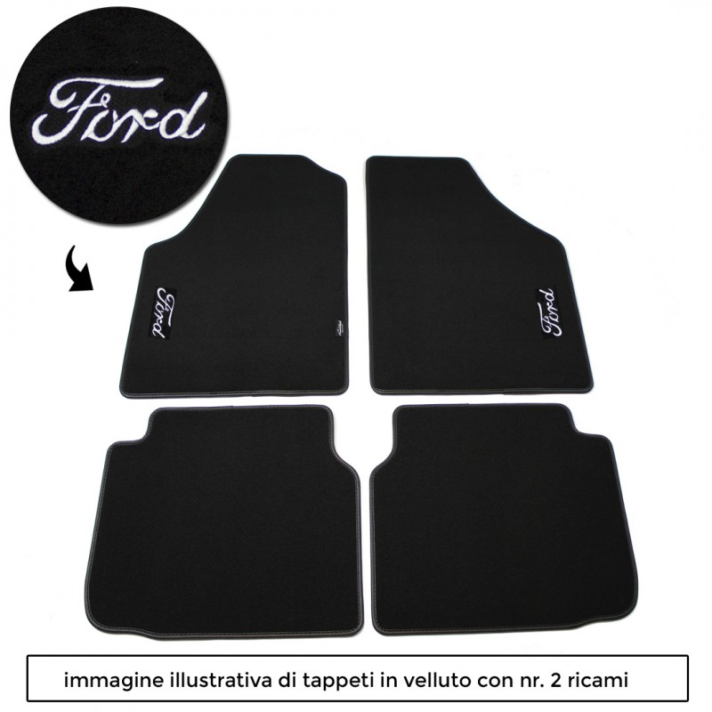 Logo FORD con 2 ricami diretti su tappeti anteriori