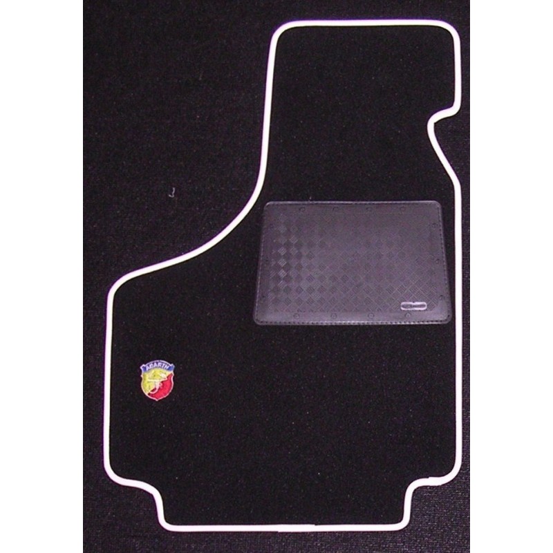 TAPPETI MOQUETTE SUPER VELLUTO PER 500 Abarth, Fiat 126 Bordo Bianco