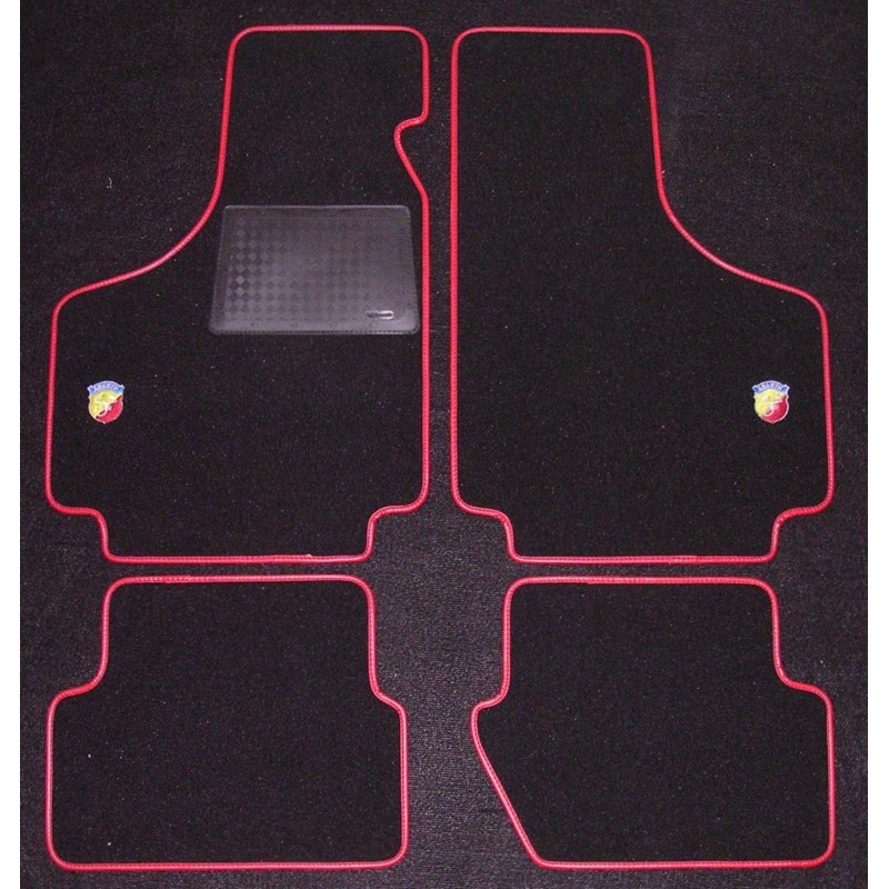 TAPPETI MOQUETTE SUPER VELLUTO PER 500 Abarth, Fiat 126 Bordo Rosso