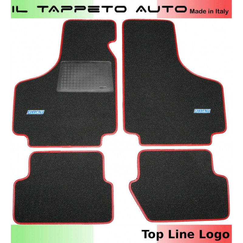 Set: tappetini in velluto + coprisedili cuciti su misura per Fiat 500  Hatchback (2012-2020) – serie Elegance P-1