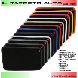 Tappetini in Moquette per Fiat 500 elettrica nero con cuciture e logo 500